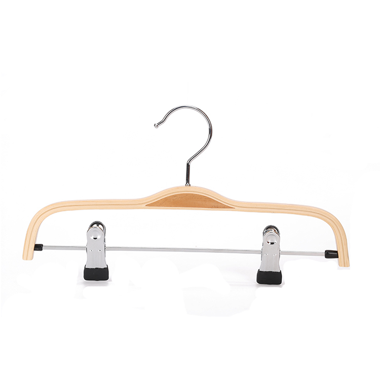 Laminated Wooden Hangers with TrouserSkirt Clips (2)