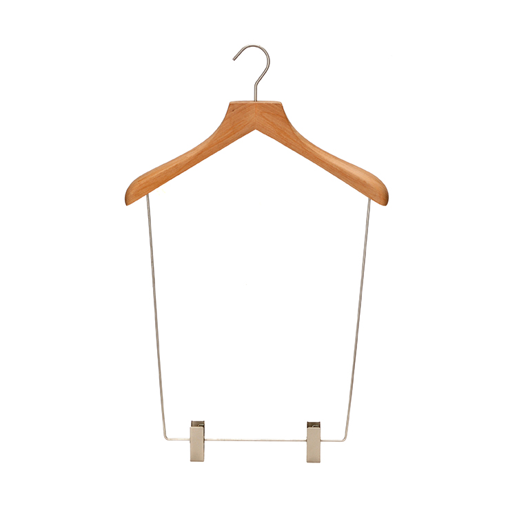 Luxury wooden swim wear suits hanger with face clips (1)